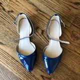 Nine West Shoes | Blue And Silver Ankle Strap Pointed Flats | Color: Blue/Silver | Size: 6.5
