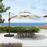 Latitude Run® Brimley 12' Cantilever Umbrella Metal in White/Brown, Size 108.0 H in | Wayfair 8D653D291C2243778A35D82C36AB37A7