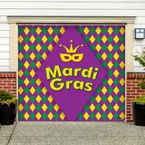The Holiday Aisle® Mardi Gras Diamonds Door Mural Plastic in Indigo, Size 84.0 H x 96.0 W x 1.0 D in | Wayfair 3FE8C373A92C4BA4AB071EFF82D77A55
