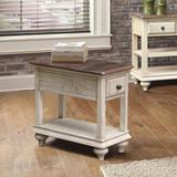 Gracie Oaks Kennington Solid Wood End Table w/ Storage Wood in Brown/Green/White, Size 24.0 H x 14.0 W x 26.0 D in | Wayfair