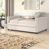 Red Barrel Studio® Berkhamsted Daybed w/ Trundle Upholstered/Polyester in White, Size 35.25 H x 58.0 W x 88.25 D in | Wayfair