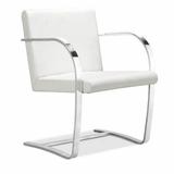 Orren Ellis Bournon 23" Wide Armchair Faux Leather/Metal in White, Size 32.0 H x 23.0 W x 20.0 D in | Wayfair C2A-MC164W