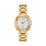 Citizen Eco-Drive Women's Capella Crystal Accent Gold Tone Stainless Steel Watch - EX1512-53A, Size: Medium