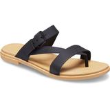 Crocs Black / Tan Women's Crocs Tulum Toe Post Sandal Shoes
