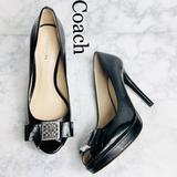 Coach Shoes | 3 For $30- Coach Scarlett Peep Toe Pumps | Color: Black/Silver | Size: 7