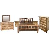 Millwood Pines lavalley Platform Solid Wood 4 Piece Bedroom Set Wood in Brown, Size Queen | Wayfair C809249614FB42ECB29AA971F4C23FD3