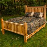 Millwood Pines Leedy Solid Wood Standard Bed Wood in Brown/Red, Size 60.0 H x 80.0 W x 91.0 D in | Wayfair D9E79F7F571443E2B39898193D246B47