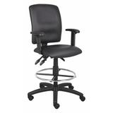 ZORO SELECT 452R14 Leather Drafting Chair, 29 1/2-, Adjustable, Black