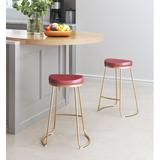 Everly Quinn Counter & Bar Stool Upholste/Metal in Red, Size 20.3 W in | Wayfair 47DE7516B1C643DFA53501A758012B86
