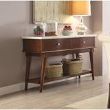 Corrigan Studio® Ruppert 51" Wide 2 Drawer Buffert Table Wood in Brown/White, Size 34.0 H x 51.0 W x 18.0 D in | Wayfair