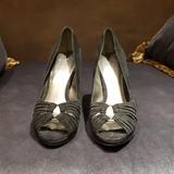 Jessica Simpson Shoes | Black Suede Jessica Simpson Peep-Toe Pumps | Color: Black | Size: 7