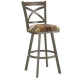 Red Barrel Studio® Hufford Swivel Bar & Counter Stool Upholstered/Metal in Brown, Size 48.5 H x 16.5 W x 17.0 D in | Wayfair