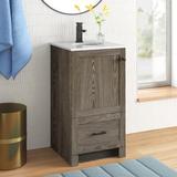 Sand & Stable™ Ahmed 19" Single Bathroom Vanity Set Wood/Stone in Brown, Size 34.0 H x 19.0 W x 18.0 D in | Wayfair