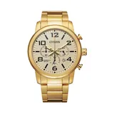 Citizen Men's Gold Tone Stainless Steel Chronograph Watch - AN8052-55P, Size: Large