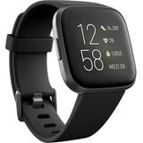 Versa 2 Black Elastomer Strap Touchscreen Smart Watch 39mm - Black - Fitbit Watches
