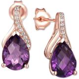 Amethyst (2-7/8 Ct. T.w.) & Diamond Accent Drop Earrings In 14k White Gold - Purple - Macy's Earrings
