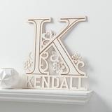 CPS Personalized Letter Blocks Wood in White/Blue, Size 12.0 H x 9.5 W x 0.125 D in | Wayfair 64858