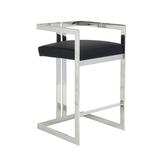 Willa Arlo™ Interiors Odin Bar & Counter Stool Upholstered/Leather/Metal in Gray/Black, Size 35.0 H x 18.0 W x 18.5 D in | Wayfair