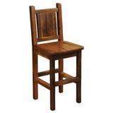 Fireside Lodge Barnwood Bar & Counter Stool Wood/Upholstered/Leather/Genuine Leather in Brown, Size 48.0 H x 19.0 W x 21.0 D in | Wayfair