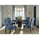 Dining Set - Lexington Carlyle 6 Piece Dining Set Chair, Solid Wood/Metal/Wood in Blue, Size Medium (Seats 5 to 7)