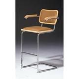 Gordon International Marcel Breuer Stool Upholstered/Metal in Brown/Gray, Size 38.0 H x 18.5 W x 22.0 D in | Wayfair 100C-30-N/9