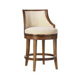 Tommy Bahama Home Ocean Club Bar & Counter Swivel Stool Wood/Upholstered in Black, Size 36.75 H x 21.0 W x 24.0 D in | Wayfair 01-0536-815-01