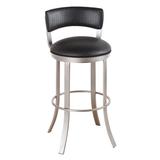 Ivy Bronx Albion Swivel Bar & Counter Stool Upholstered/Metal in Gray/Black, Size 37.5 H x 16.5 W x 16.5 D in | Wayfair
