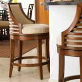 Tommy Bahama Home Ocean Club Swivel Bar & Counter Stool Wood/Upholstered in Brown, Size 42.75 H x 21.0 W x 24.0 D in | Wayfair 1-0536-816-01