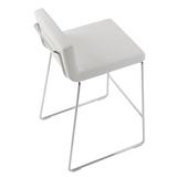 Upper Square™ Gladwell Wire Bar & Counter Stool Wood/Upholstered/Leather/Metal/Faux leather in White, Size 37.5 H x 17.5 W x 20.5 D in | Wayfair
