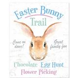 The Holiday Aisle® Landau Easter Bunny Trail Ad Easelback Wood in Blue/Brown, Size 14.0 H x 11.0 W x 0.5 D in | Wayfair
