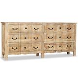 East Urban Home Solid 78.74" Wide 6 Drawer Mango Wood Sideboard Wood in Brown, Size 35.43 H x 78.74 W x 15.7 D in | Wayfair