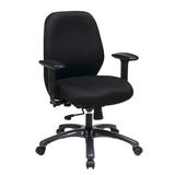 Symple Stuff Barth Task Chair Aluminum/Upholstered in Black/Gray, Size 38.0 H x 25.0 W x 25.0 D in | Wayfair 54666-231