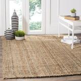 Brown/White Area Rug - Highland Dunes Pollux Machine Made Power Loom Jute Area Rug in Brown/White, Size 72.0 W x 0.5 D in | Wayfair