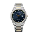 Citizen Men's Eco-Drive Diamond Dial Two-Tone Watch, Black