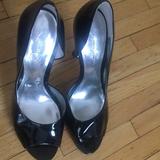 Jessica Simpson Shoes | Black Patent Leather Peep Toe Pump | Color: Black | Size: 8.5