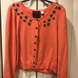 Anthropologie Sweaters | Anthropologie Guinevere Cardigan W Embellishments | Color: Gray/Pink | Size: L