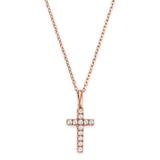 Diamond Cross Pendant Necklace In 14k Rose Gold - Metallic - Bloomingdale's Necklaces