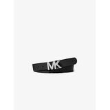Michael Kors Leather Logo-Buckle Belt Black One Size