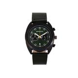 Breed Racer Chronograph Leather-Band Watch w/Date Black/Green One Size BRD8506