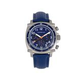 Morphic M83 Series Chronograph Leather-Band Watch w/ Date Silver/Blue One Size MPH8305