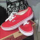 Vans Shoes | Authentic Vans Red | Color: Red | Size: 7