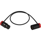 Cable Techniques Low-Profile, 3-Pin XLR Female to 3-Pin XLR Male Adjustable-Angle Cable (Red CT-LPXR-24R