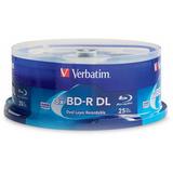 Verbatim BD-R Blu-ray DL 50GB 8x with Branded Surface Disc (25-Pack) 98356
