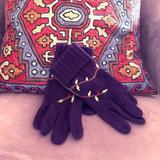 Anthropologie Accessories | Host Pickanthropologie Embroidered Wool Gloves | Color: Green/Purple | Size: Os