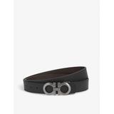 Logo-embellished Reversible Leather Belt - Black - Ferragamo Belts