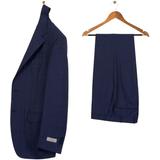 Slim Fit Luxury Silk & Linen Suit Navy - Blue - Canali Suits
