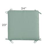 Replacement Ottoman Cushion - 24x23 Canopy Stripe Bermuda/White Sunbrella - Ballard Designs