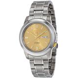5 Automatic Stainless Steel Gold Dial Watch - Metallic - Seiko Watches