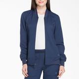 Dickies Women's Dynamix Zip Front Scrub Jacket - Navy Blue Size L (DK330)