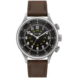 Bulova Men's Automatic Military Style Leather Strap Watch - 96A245K, Size: Large, Brown